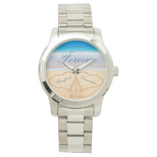 Personalized Forever   Hearts in Sand  Wedding  Watch