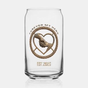 Personalized Forever My Hero Parent Child Heart Le Can Glass