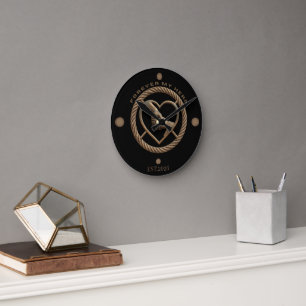 Personalized Forever My Hero Parent Child Heart Le Round Clock