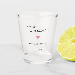 Personalized Forever. Pink Heart Shot glass