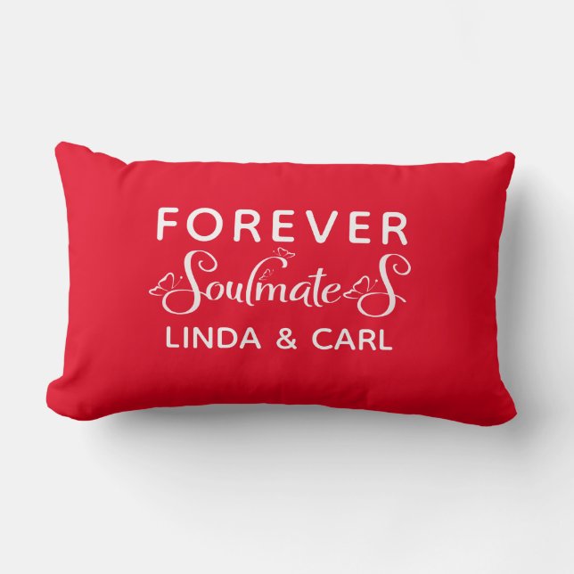 Personalized Forever Soulmates Lumbar Pillow (Front)