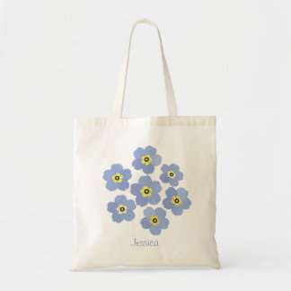 Personalized Forget me not blue flower Tote Bag