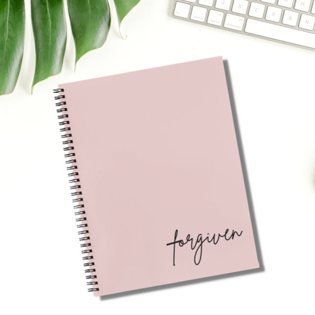 Personalized Forgiven Minimalist Blush Christian Notebook (Creator Uploaded)