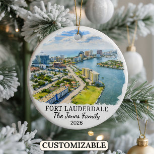 Personalized Fort Lauderdale Ornament, Florida Ceramic Ornament