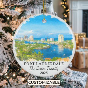 Personalized Fort Lauderdale Ornament, Florida Ceramic Ornament