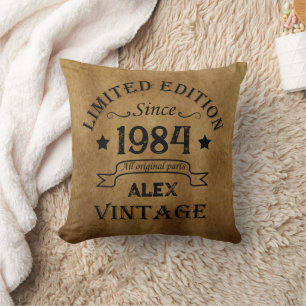 Personalized forty vintage 40th birthday gift throw pillow