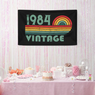 Personalized forty vintage 40th birthday party banner
