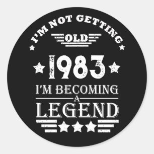 Personalized forty vintage 40th birthday party classic round sticker