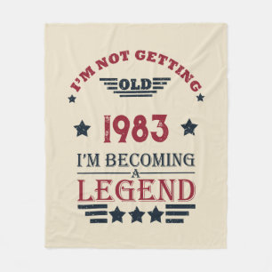Personalized forty vintage 40th birthday party fleece blanket