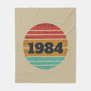 Personalized forty vintage 40th birthday party fleece blanket
