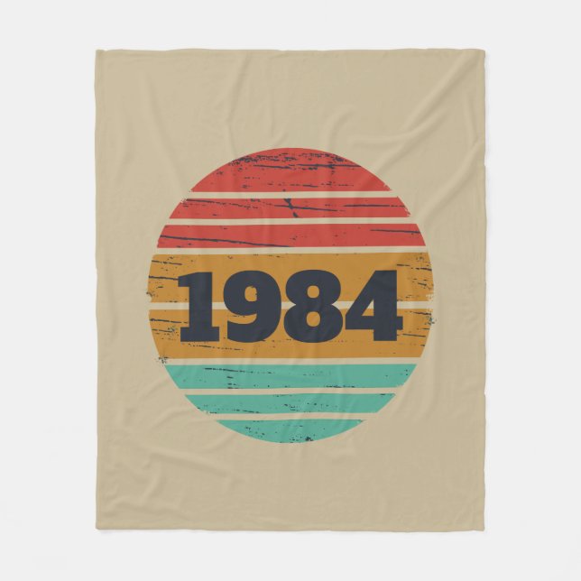 Personalized forty vintage 40th birthday party fleece blanket (Front)