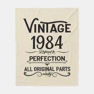 Personalized forty vintage 40th birthday party fleece blanket