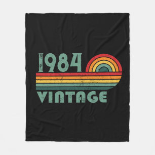 Personalized forty vintage 40th birthday party fleece blanket