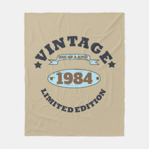Personalized forty vintage 40th birthday party fleece blanket