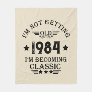 Personalized forty vintage 40th birthday party fleece blanket