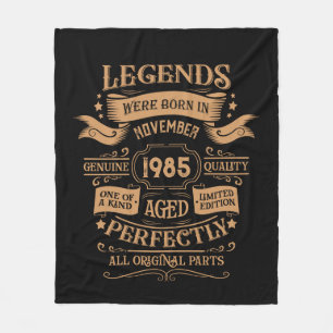 Personalized forty vintage 40th birthday party fleece blanket