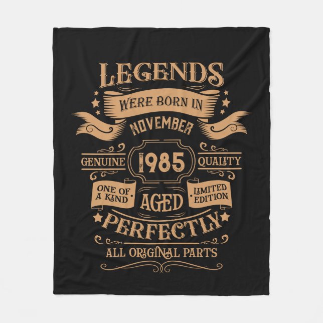 Personalized forty vintage 40th birthday party fleece blanket (Front)