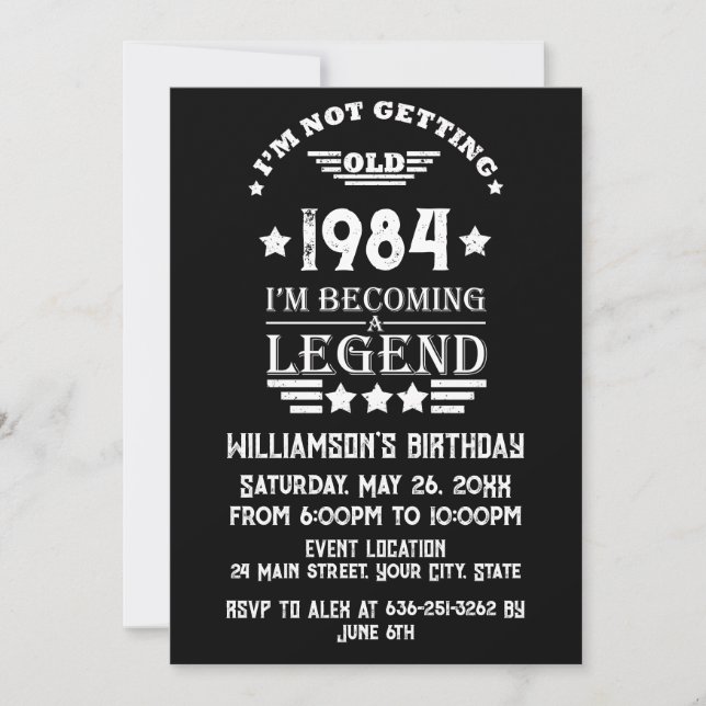 Personalized forty vintage 40th birthday party invitation (Front)