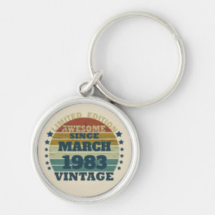 Personalized forty vintage 40th birthday party keychain