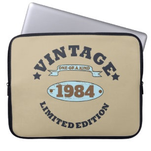 Personalized forty vintage 40th birthday party laptop sleeve
