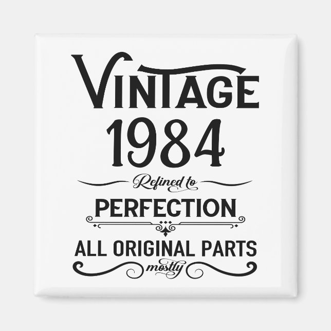 Personalized forty vintage 40th birthday party magnet (Front)
