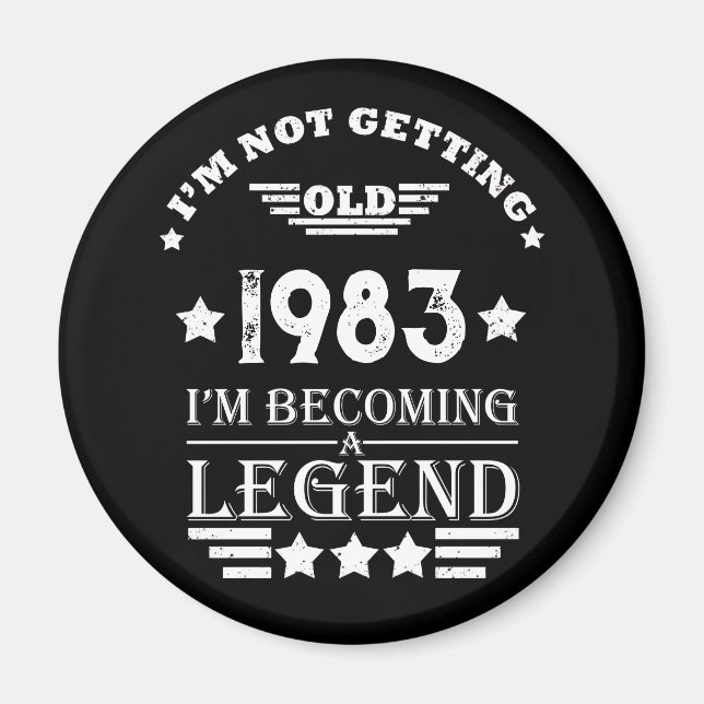 Personalized forty vintage 40th birthday party magnet (Front)