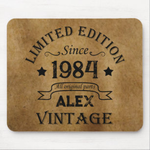 Personalized forty vintage 40th birthday party mouse pad