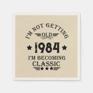 Personalized forty vintage 40th birthday party napkin
