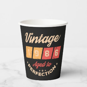 Personalized forty vintage 40th birthday party paper cups