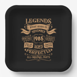 Personalized forty vintage 40th birthday party paper plate
