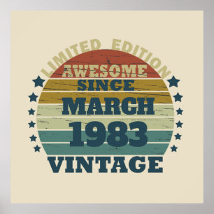 Personalized forty vintage 40th birthday party poster