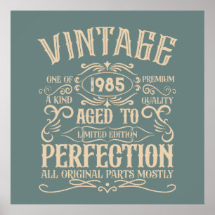 Personalized forty vintage 40th birthday party poster