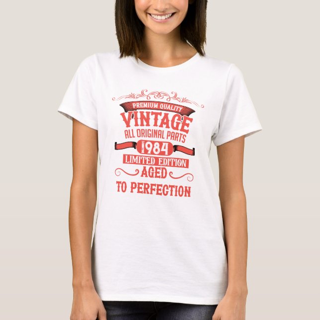 Personalized forty vintage 40th birthday party T-Shirt (Front)
