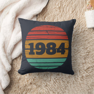 Personalized forty vintage 40th birthday party throw pillow