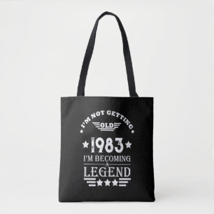 Personalized forty vintage 40th birthday party tote bag