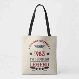 Personalized forty vintage 40th birthday party tote bag
