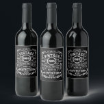 Personalized forty vintage 40th birthday party wine label<br><div class="desc">Make your birthday special with this unique design. Add a touch of sophisticated elegance to your birthday celebration with our exquisite, one-of-a-kind designs. These graphics bring sophistication and originality to any product, creating a memorable and stylish gift. They are perfect for those who appreciate a touch of timeless glamour on...</div>