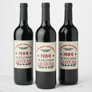 Personalized forty vintage 40th birthday party wine label