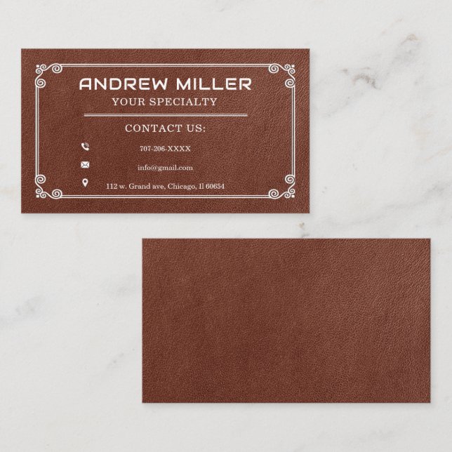 Personalized Founder Contact Information Cards (Front/Back)