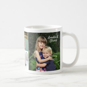 Personalized Four Custom Family Photos Coffee Mug