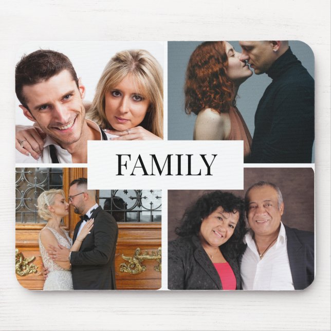 Personalized Four Image Family Mouse Pad (Front)