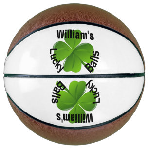 Personalized Four Leaf Clover Lucky Basketball