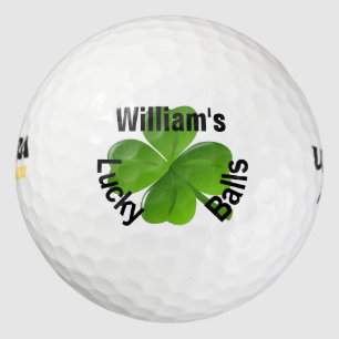 Personalized Four Leaf Clover Lucky Golf Balls
