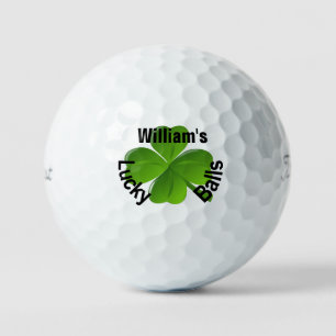 Personalized Four Leaf Clover Lucky Golf Balls