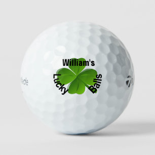 Personalized Four Leaf Clover Lucky Golf Balls