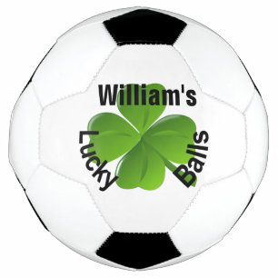 Personalized Four Leaf Clover Lucky Soccer Ball