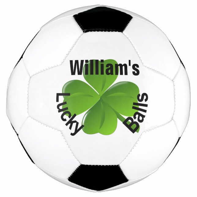 Personalized Four Leaf Clover Lucky Soccer Ball (Front)