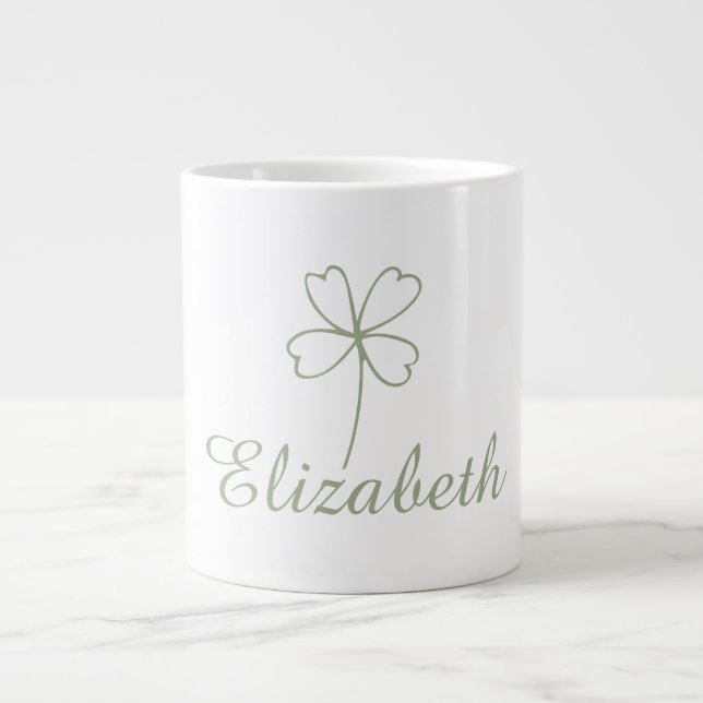 Personalized Four Leaf Clover Specialty Mug - Cust (Front)