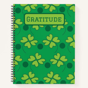 Personalized Four Leaf Clover St Patricks Day Notebook
