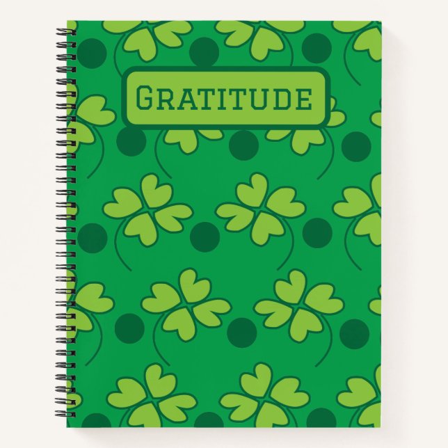 Personalized Four Leaf Clover St Patricks Day   Notebook (Front)